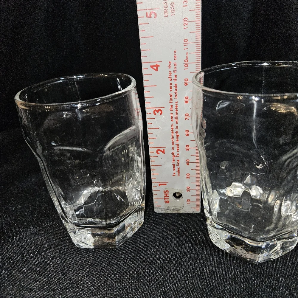 Set 2 Libbey Chivalry Clear Juice Textured Glasses Flat weighted base 6oz. - Picture 7 of 9